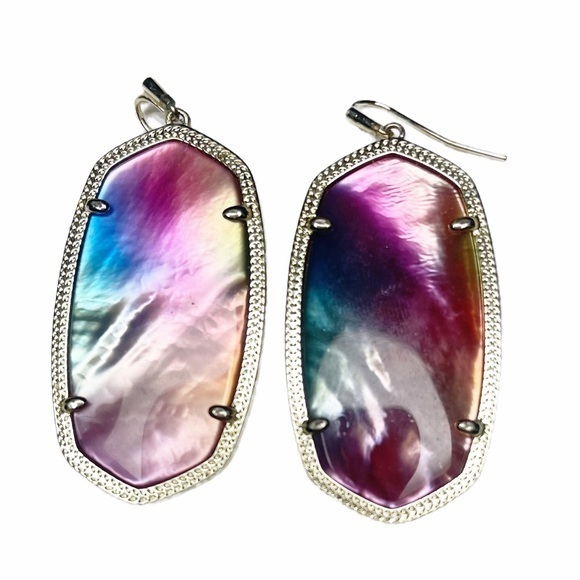 Kendra Scott Elle Watercolor Illusion Gold Tone Earrings Artsy Elevated Basic
